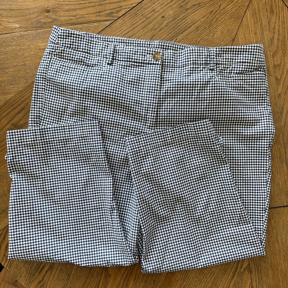 Talbots Perfect Skimmer gingham pants - navy